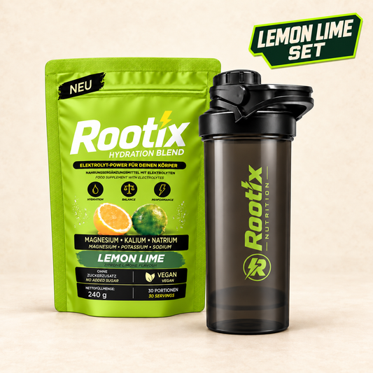 Rootix Lemon Lime Set – Hydration Blend 240 g + Shaker